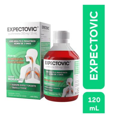 Expectovic Guaifenesina 200mg/15ml Sabor Morango Xarope 120ml