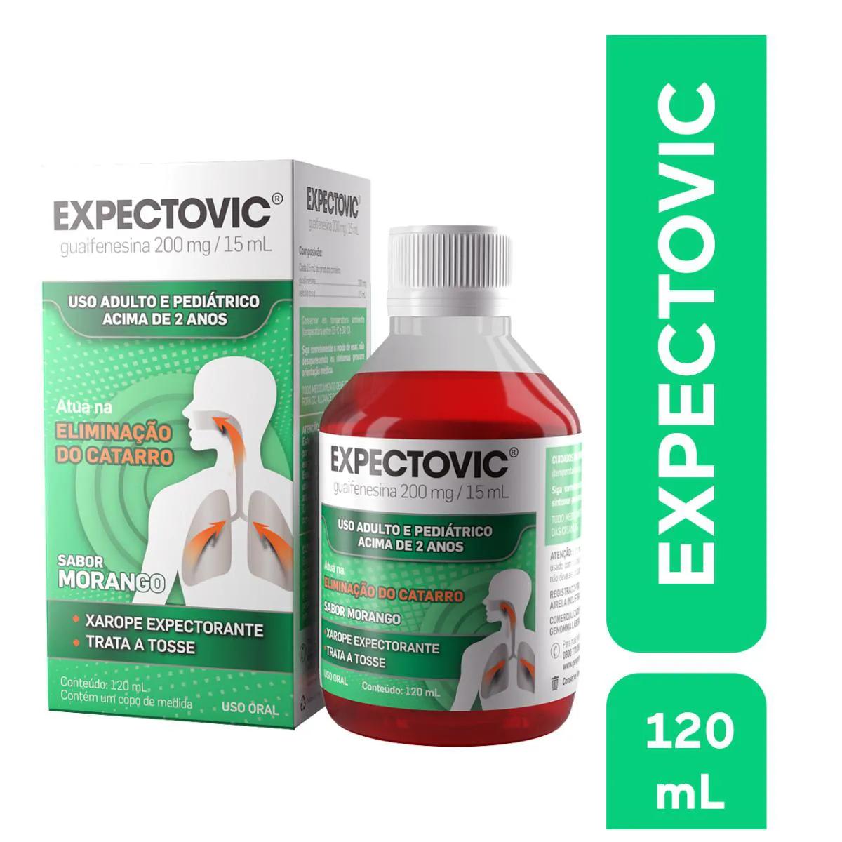 Expectovic Guaifenesina 200mg/15ml Sabor Morango Xarope 120ml