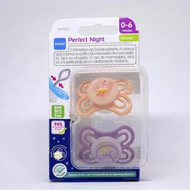 Kit Chupeta MAM Perfect Night Bichinhos Tamanho 1 - RN a 6 meses Cores Sortidas 2 unidades