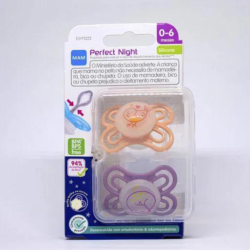 Kit Chupeta MAM Perfect Night Bichinhos Tamanho 1 - RN a 6 meses Cores Sortidas 2 unidades