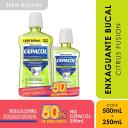 Kit Enxaguante Antisséptico Bucal Cepacol Citrus Fusion Sem Álcool 500ml + 250ml