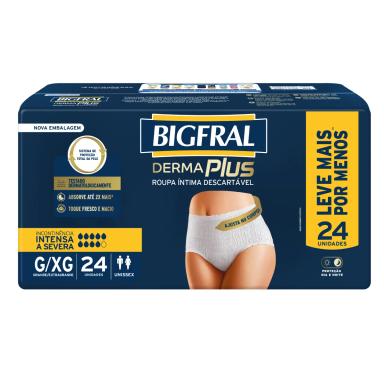 Roupa Íntima Bigfral Derma Plus G/XG 24 unidades