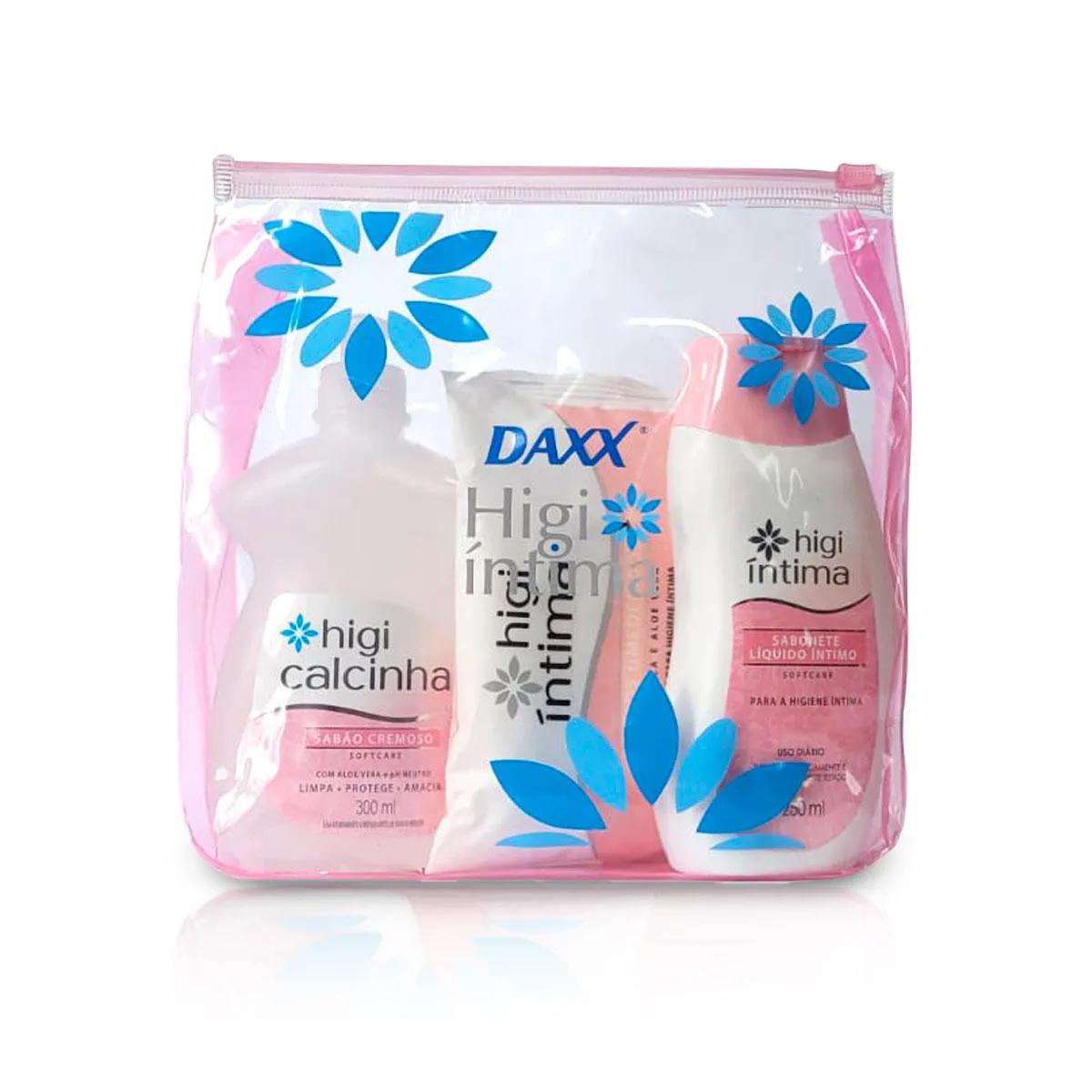 Kit Daxx Higi Íntima Sabão Cremoso para Calcinhas 300ml + Lenço Umedecido Íntimo + Sabonete Íntimo 250ml