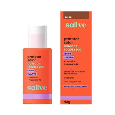 Protetor Solar Sallve Toque Seco FPS 60 Cor 80 40g