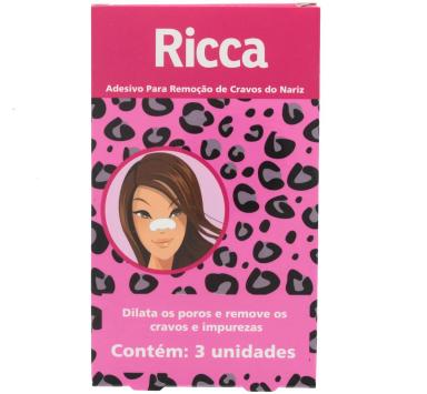 Adesivo para Remoção de Cravos do Nariz Ricca com 3 unidades