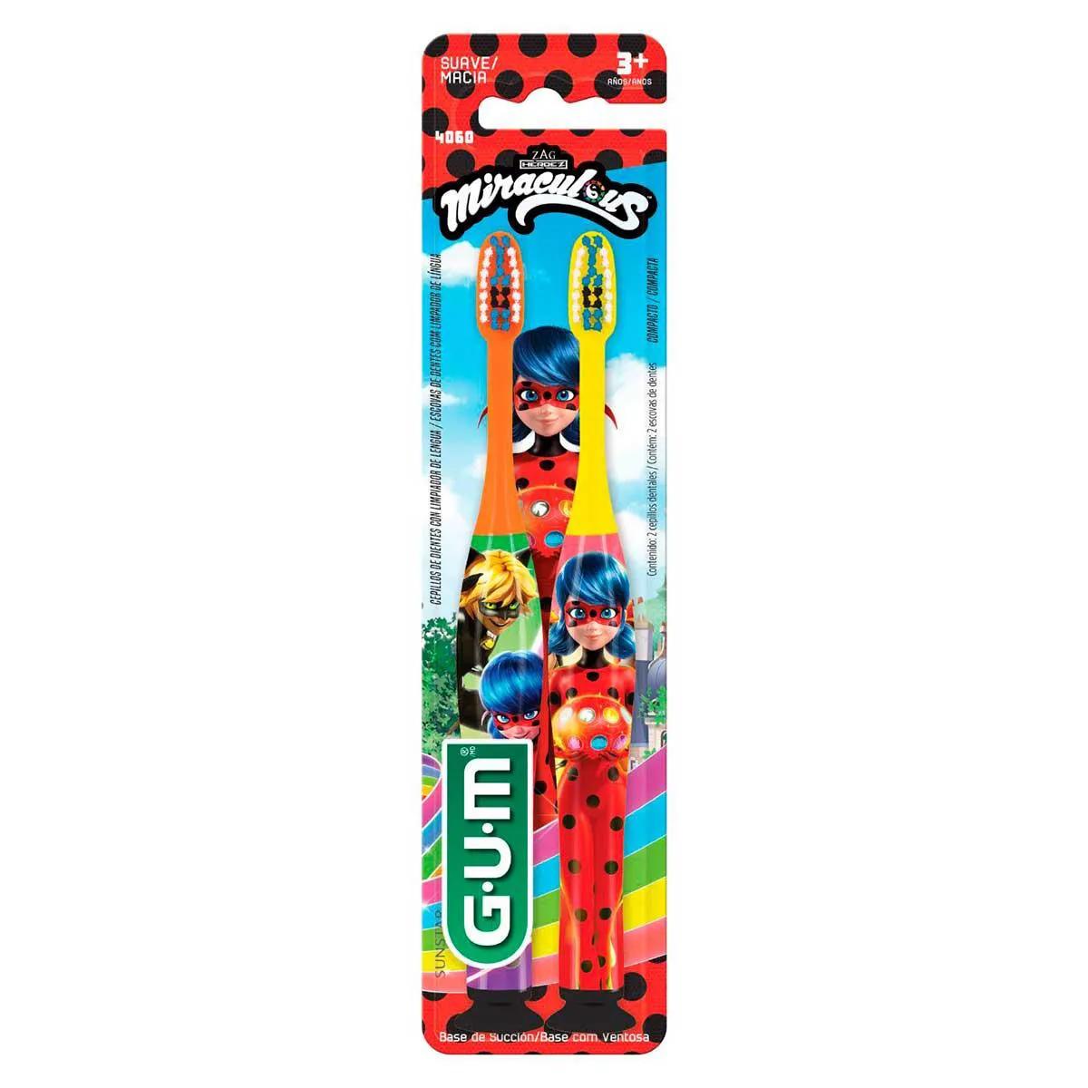 Escova de Dente Infantil GUM Miraculous Macia 2 unidades