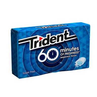 Goma de Mascar Trident 60 Minutos Menta Sem Açúcar 16 unidades