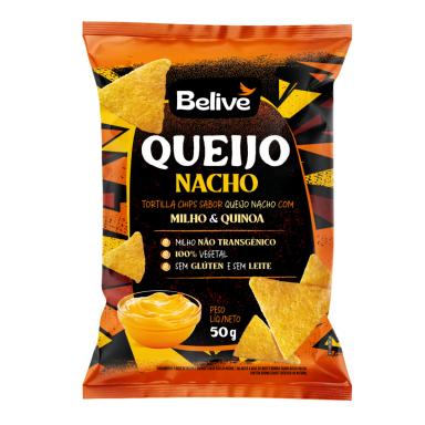 Tortilla Chips Belive Sabor Queijo Nacho Zero Glúten e Lactose 50g