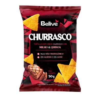 Tortilla Chips Belive Sabor Churrasco Zero Glúten e Lactose 50g