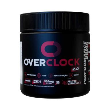 Suplemento Alimentar Overclock 2.0 Frutas Vermelhas 210g pote 30 doses