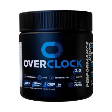 Suplemento Alimentar Overclock 2.0 Tutti Frutti 210g pote 30 doses