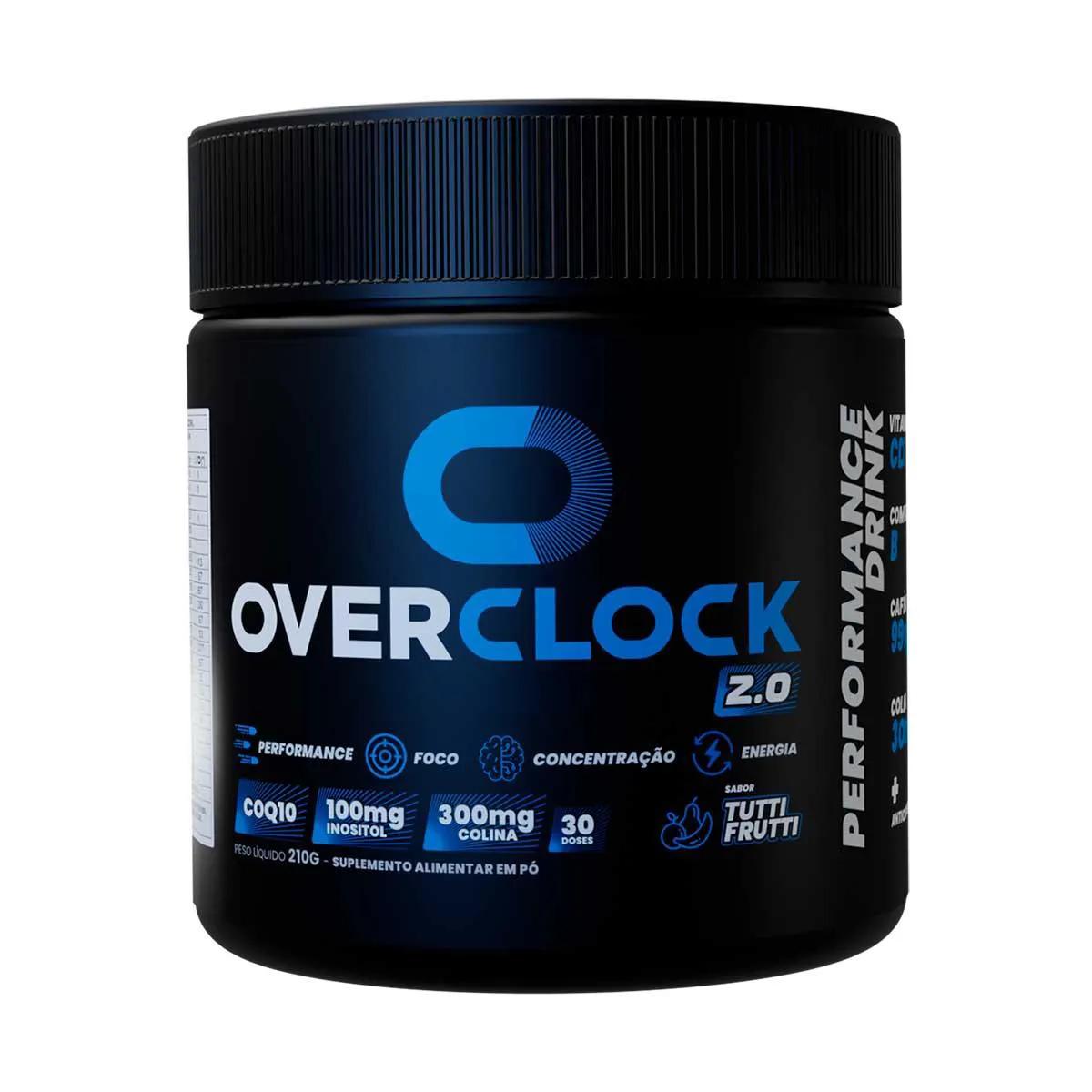 Suplemento Alimentar Overclock 2.0 Tutti Frutti 210g pote 30 doses