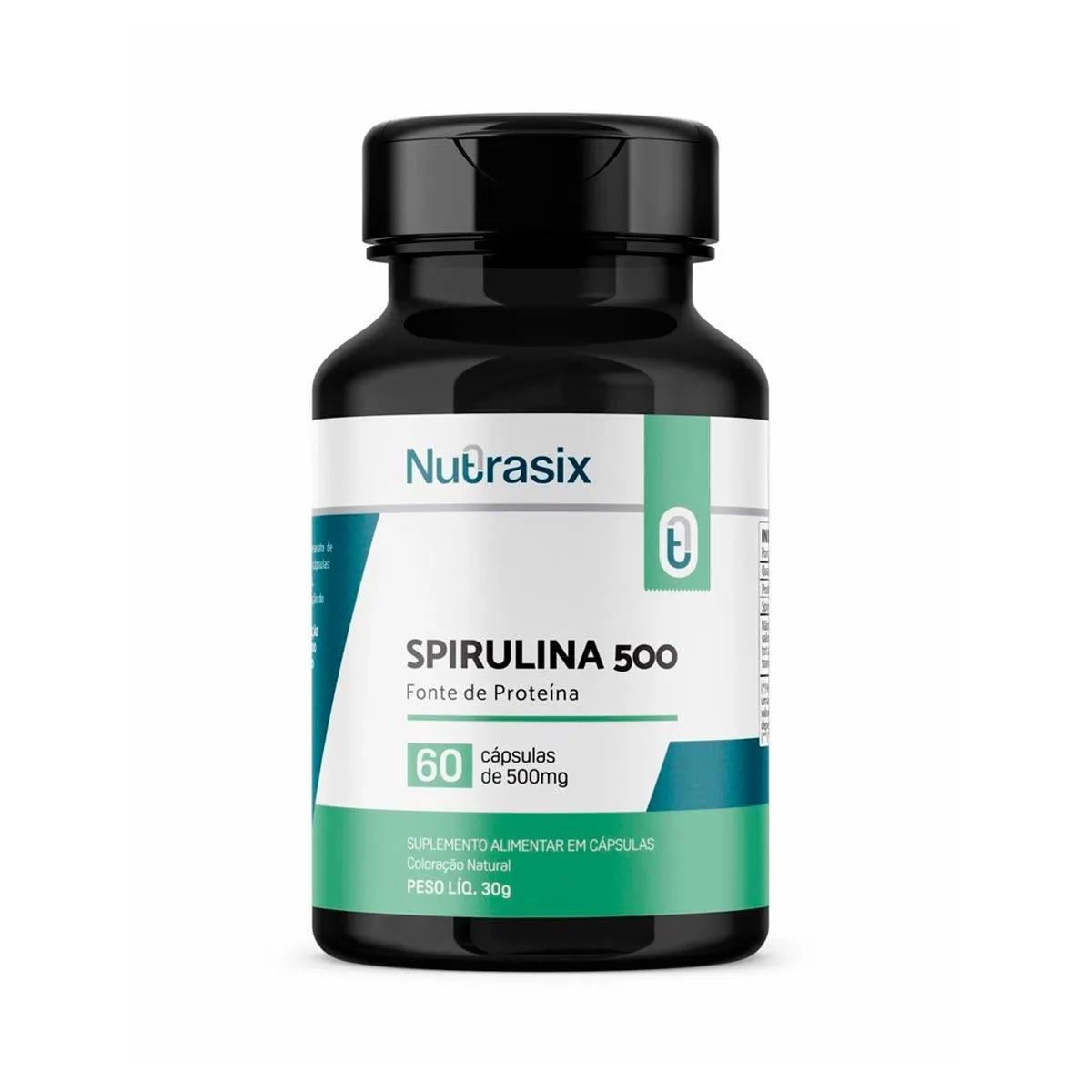 Suplemento Alimentar Nutrasix Spirulina com 60 Cápsulas