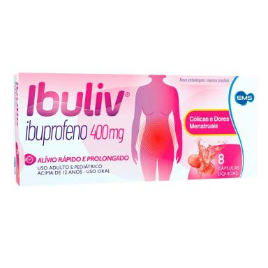 Ibuliv Ibuprofeno 400mg 8 Cápsulas