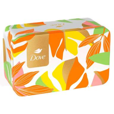 Kit Dove Sabonete em Barra Sortidos 5 unidades + Lata Laranja