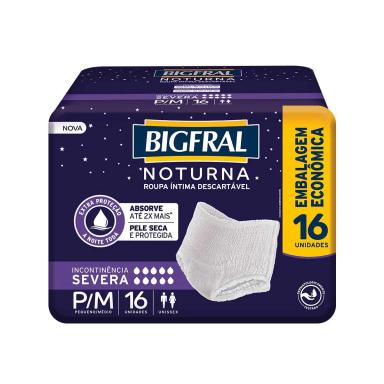 Roupa Íntima Descartável Unissex Bigfral Noturna Pants P/M 16 Unidades