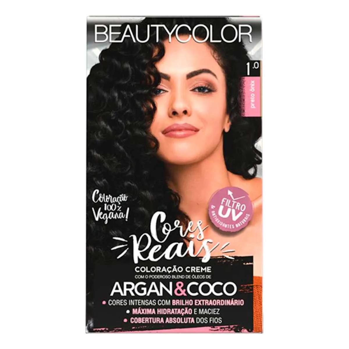 Coloração Creme Vegana Beautycolor Cores Reais 1.0 Preto Onix