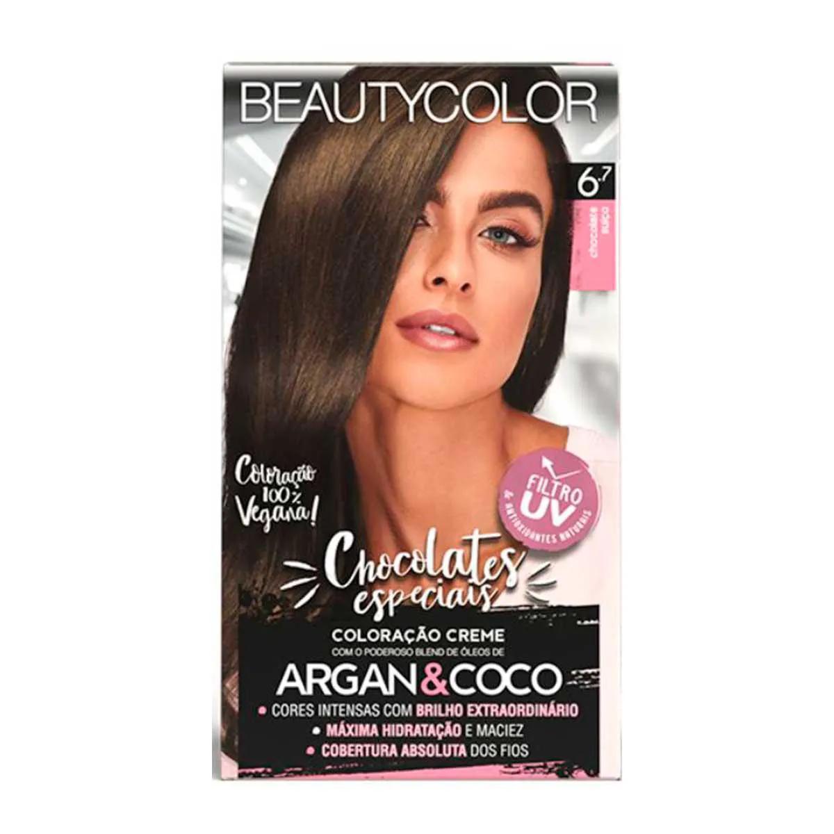 Coloração Creme Vegana Beautycolor Chocolates Especiais 6.7 Chocolate Suíço