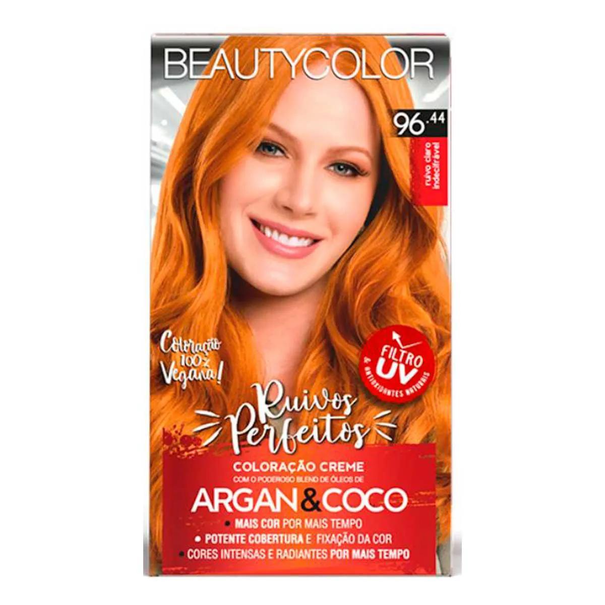 Coloração Creme Vegana Beautycolor Ruivos Perfeitos 96.44 Ruivo Claro Indecifrável