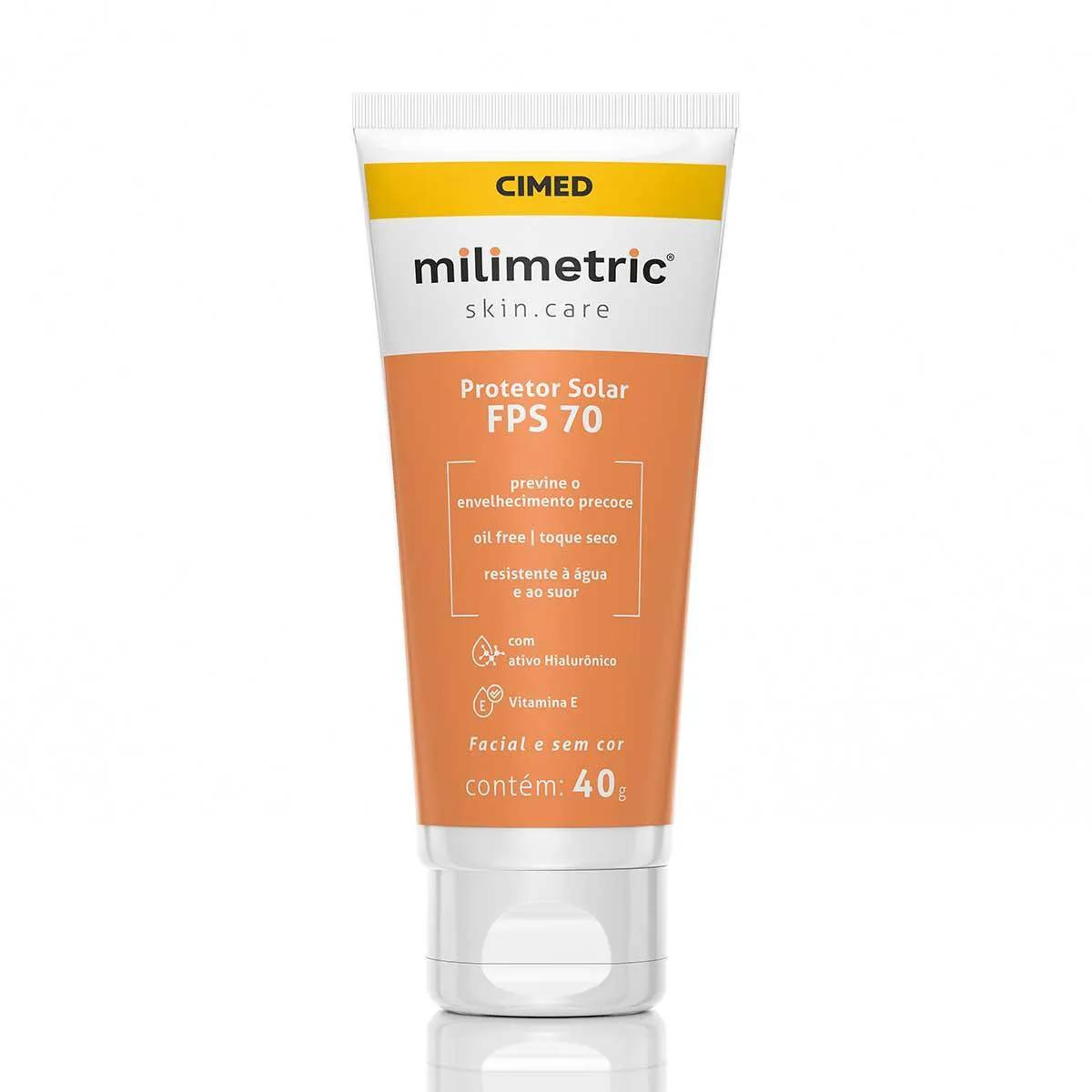 Protetor Solar Facial Milimetric Skincare FPS 70 40g