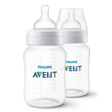 KIT 2 MAMADEIRAS ANTICóLICA 260ML PHILIPS AVENT TRANSPARENTE