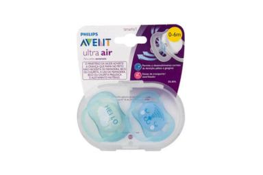 CHUPETAS ULTRA AIR DUPLA 0 A 6 MESES AZUL E VERDE - PHILIPS AVENT
