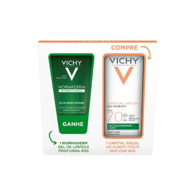 KIT VICHY PROTETOR SOLAR IDéAL SOLEIL FPS70 40G+NORMADERM 40G