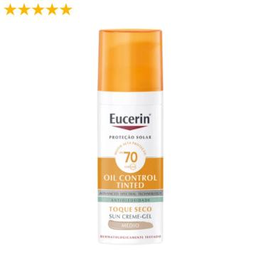 PROTETOR SOLAR FACIAL EUCERINSUN OIL CONTROL TINTED MéDIO FPS70 50G
