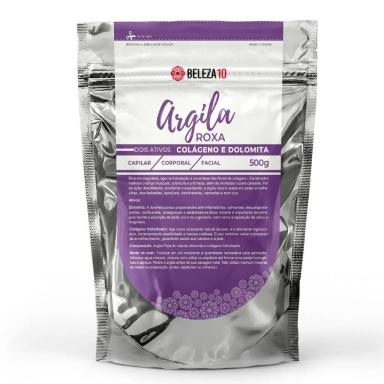 ARGILA ROXA COM COLáGENO E DOLOMITA 500G BELEZA10