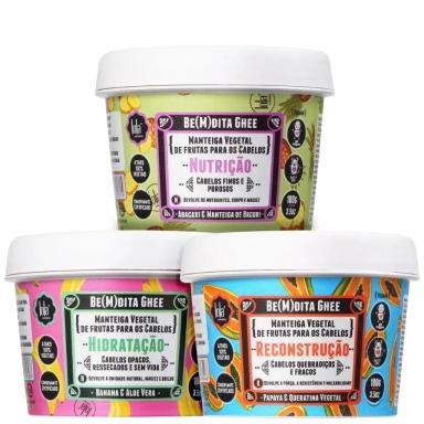 KIT CRONOGRAMA CAPILAR BE(M)DITA 3 PRODUTOS LOLA COSMETICS