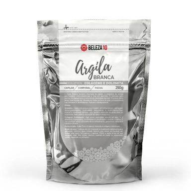 ARGILA BRANCA 2 ATIVOS DOLOMITA E COLáGENO 250G BELEZA10