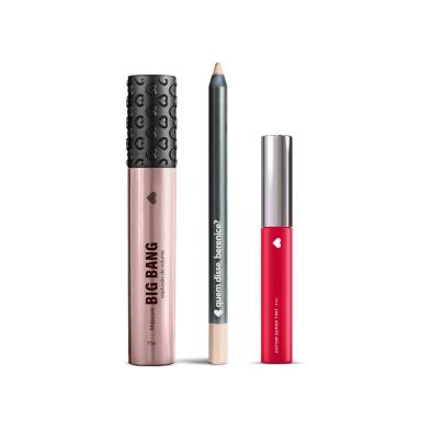 COMBO MAKE DOS SONHOS: MáSCARA DE CíLIOS BIG BANG + LáPIS OLHOS BEGETE + BATOM SUPERTINT VEVETINT