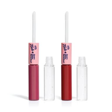 COMBO BATOM DUO QDB 7BELO: GLOSS ROSA ÚNICO 8ML + VERMELHO EXCLUSIVO 8ML