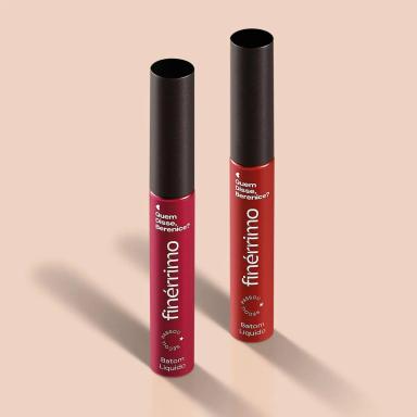 COMBO BATOM LíQUIDO MATE FINéRRIMO: VINHO Tô PHYNA 5ML + VERMELHO Tô COM TUDO 5ML