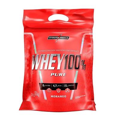 WHEY INTEGRALMéDICA 100% PURE SACHê 1.8KG : MORANGO