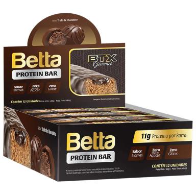 BARRA DE PROTEíNA BTX GOURMET 40G - PROTEIN BAR - CAIXA 12 UN - ZERO ADIçãO AçúCAR 11G PROTEíNA SABOR:TRUFA DE CHOCOLATE