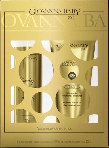 KIT GOLD BODY SPLASH 260ML E LOçãO HIDRATANTE 200ML GIOVANNA BABY