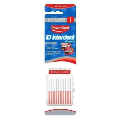 ESCOVA INTERDENTAL CILINDRICA EXTRA FINA 3MM POWERDENT (VERM