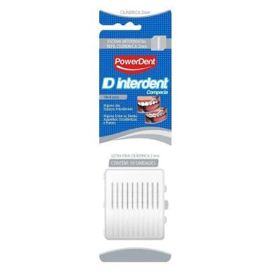 ESCOVA POWERDENT INTERDENTAL CILINDRICA ULTRA FINA 2MM BRANC