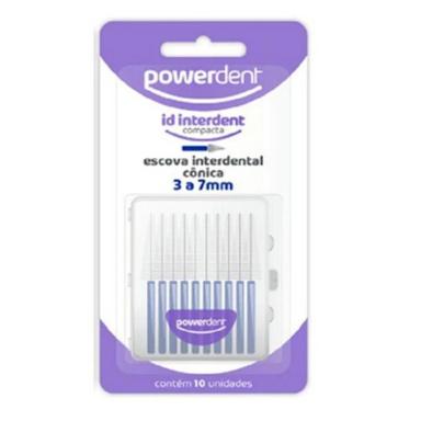 ESCOVA POWERDENT INTERDENTAL CONICA 3 A 7MM AZUL 10UN R:1240