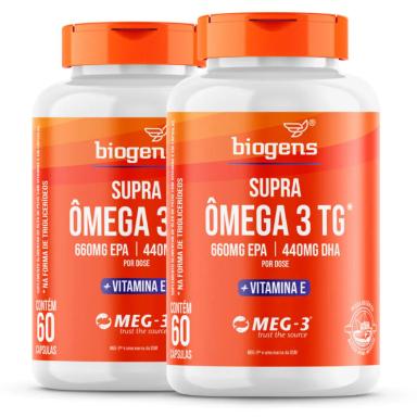 BIOGENS KIT 2X SUPRA ÔMEGA 3 TG EPA 660MG DHA 440MG VIT E 60 CAPS