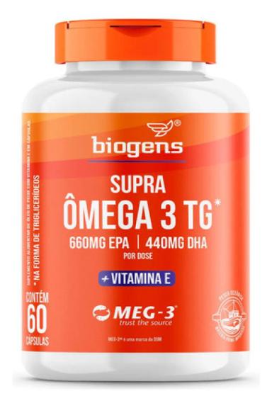 SUPRA ÔMEGA 3 VIT. E 660MG EPA | 440MG DHA, 60 CAPS, BIOGENS Neutro