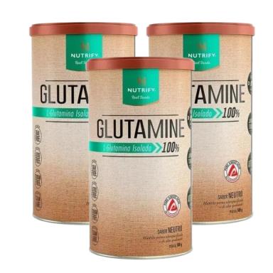 3 GLUTAMINE 500G L-GLUTAMINA PURA ISOADA VEGANA - NUTRIFY Neutro