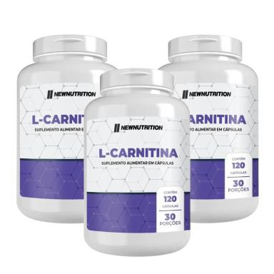3X L-CARNITINA 120 CáPSULAS 2000MG NEW NUTRITION SEM Sabor