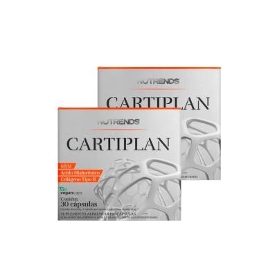 CARTIPLAN 30 CáPS MSM ÁCIDO HIALURôNICO COLáGENO TIPO 2 NUTRENDS KIT 02 UNIDADES SEM Sabor