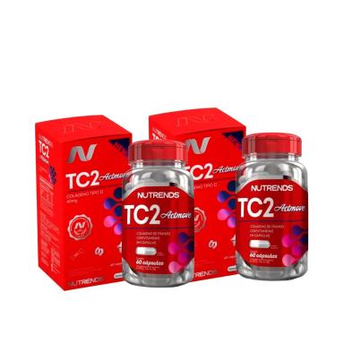 COLáGENO TIPO 2 UC2 40MG COM VITAMINA C ORIGINAL NUTRENDS - KIT 02 UNIDADES SEM Sabor