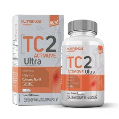 TC2 COLáGENO TIPO 2 ULTRA ACTMOVE 550MG 60 CáPSULAS NUTRENDS SEM Sabor