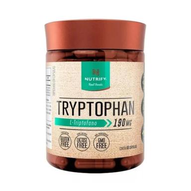TRYPTOPHAN 190MG L-TRIPTOFANO 60 CáPSULAS SEROTONINA NUTRIFY SEM Sabor