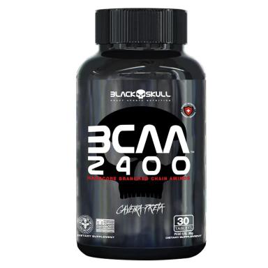 BCAA 2400 30 TABLETES BLACK SKULL 30 CÁpsulas SEM Sabor