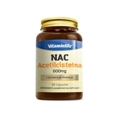 NAC ACETILCISTEINA + PROPOLIS - 30 CAPS - VITAMIN LIFE 30 CÁpsulas SEM Sabor
